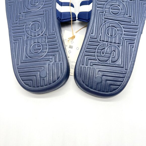 Adidas Unisex Adissage Navy Blue And White Slip On‎ Slides Sandals Shoes - Picture 11 of 12